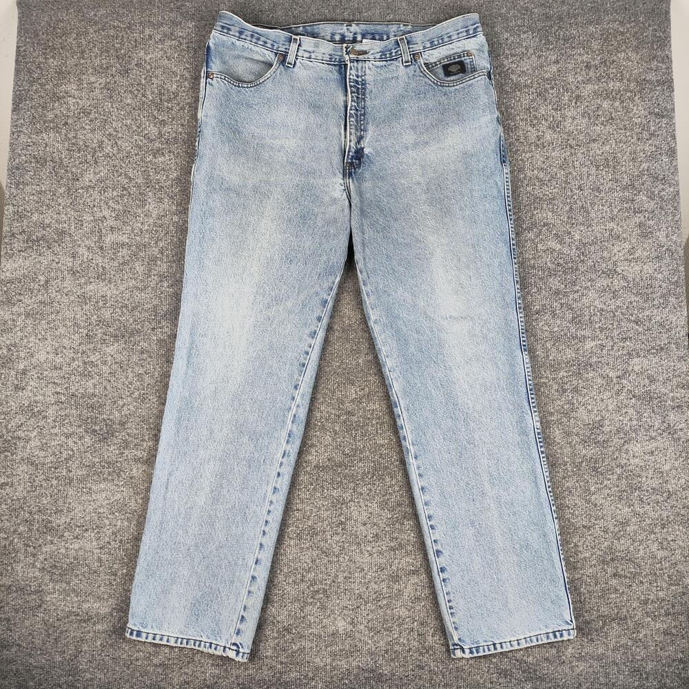 Vintage Harley-Davidson Jeans Mens 40x32 Light Wash Blue Straight Denim USA